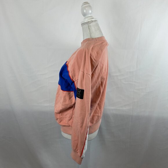 P.E. Nation Sweatshirt Style Top S Peach Blue Red Crewneck Long Sleeve - Picture 7 of 12